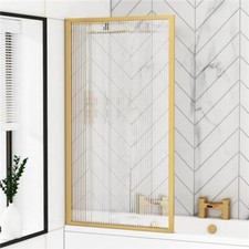 Chrome/Black/Gold L Shape & Straight Shower Bath Screen Safety Tempered Glass