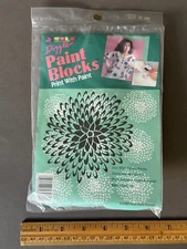 VINTAGE DIZZLE FABRIC PAINT BLOCK #53080 POM POM  FLOWER NOS