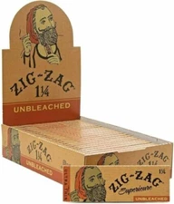 ✨ FULL BOX ZIG ZAG 1 1/4 SUPERIEURE UNBLEACHED ULTRA THIN PAPER ✨ 24 BOOKLETS 😎