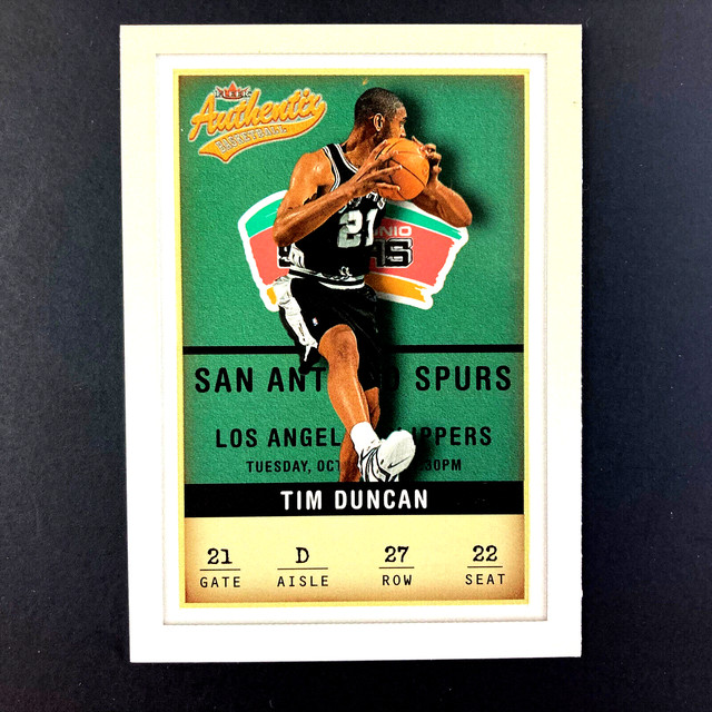 Tim Duncan 2001-02 Fleer Authentix Card #27 NBA HOF San Antonio Spurs