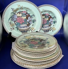 15 Pieces Royal Staffordshire Signed Clarice Cliff Plates - Ophelia Pattern