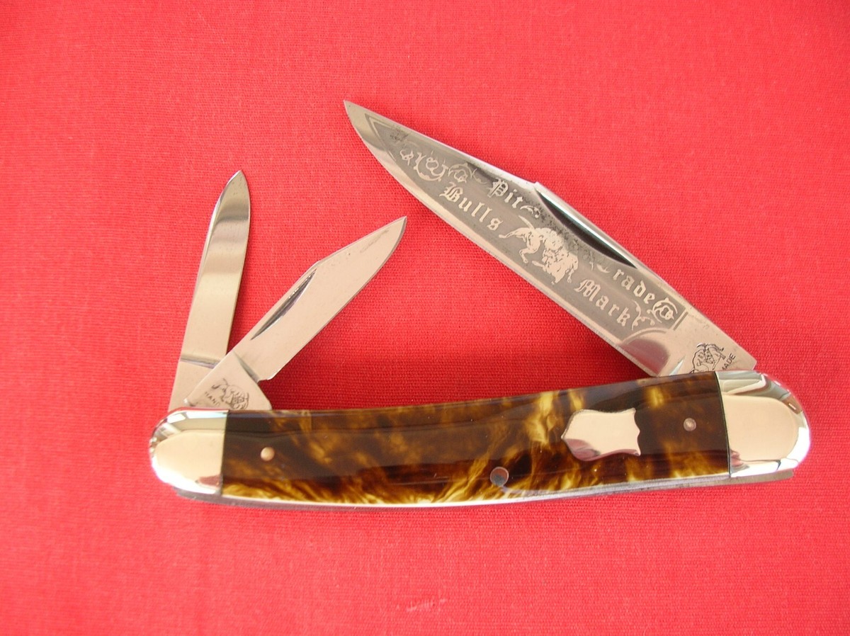 BULLDOG BRAND 3 BLADE WHITTLER DARK MOLASSE HANDLES 1995 KNIFE | eBay
