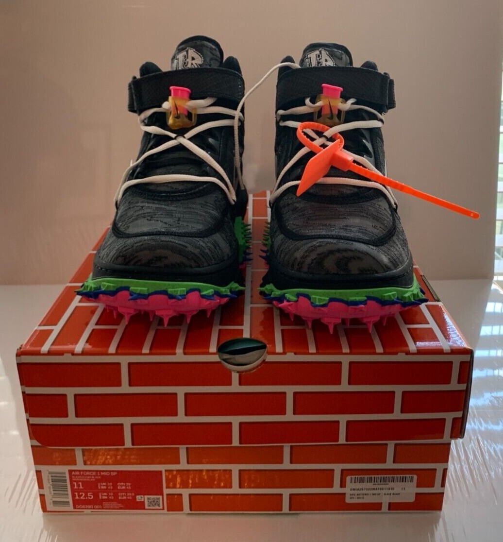 OFF WHITE X NIKE Taglia 11 Nike Air Force 1 x Off White Nero 2022
