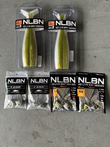 NLBN (NO LIVE BAIT NEEDED) GREENBACK 8 INCH PADDLE TAIL LOT NEW!