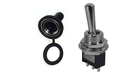1 PC SPDT (ON-ON) 3P MINI TOGGLE SWITCH 6AMP@125V RUBBER COVER 66-1231/66-5001