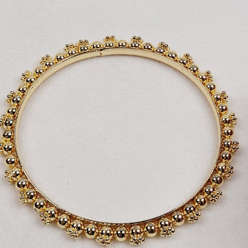 Gold Tone Flower Fashion Jewelry Bangle Bracelet Classic Style Stackable - Picture 3 of 5