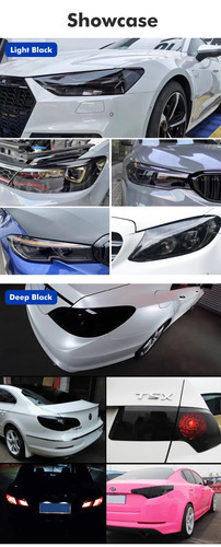 30/40cm Car Headlight Fog Light Taillight Smoke Black PVC Film Vinyl Sticker - Picture 19 of 25