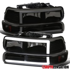 Fit 1999-2002 Silverado 00-06 Suburban Smoke Led Bar Headlightsbumper Signal
