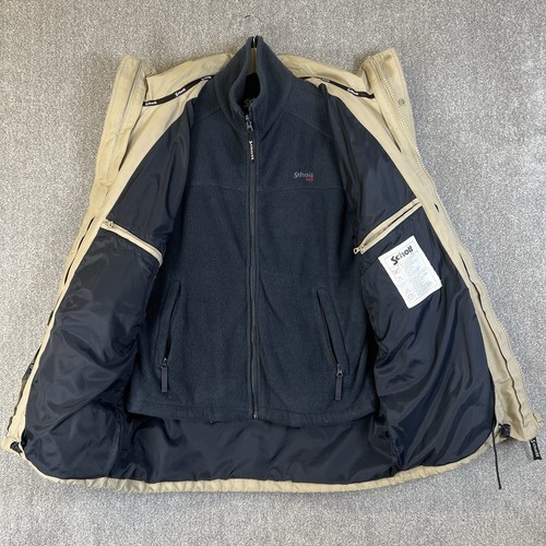Schott Jacket Mens Small Beige 2 In 1 Wate Resistant Fleece Liner Hooded Coat - Picture 3 of 11