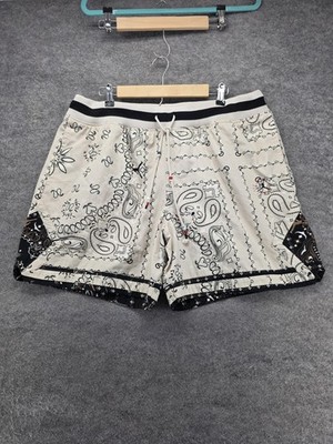 Travis Scott x Air Jordan Shorts Mens 2XL Beige Paisley Orewood