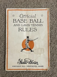 1924 Official Base Ball and Lawn Tennis Rules Stall & Dean FREE SHIPPING !!!!