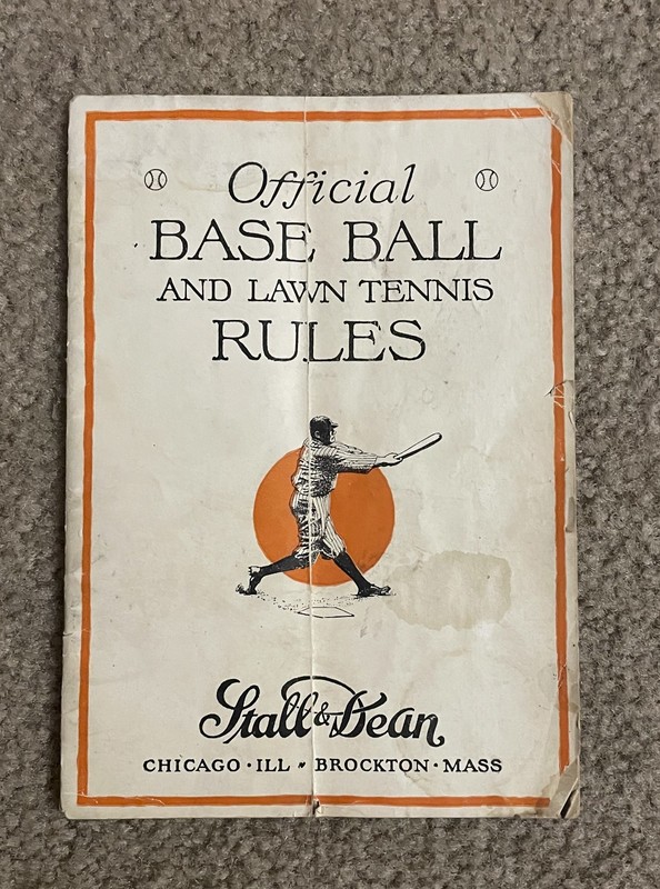 1924 Official Base Ball and Lawn Tennis Rules Stall & Dean FREE SHIPPING !!!!