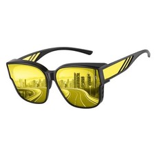 Night Vision Driving Glasses for Men Women - Square Polarized Fit A02-black