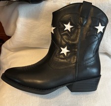 NEW Size 3 Unisex Girl s Boy s Zippered Black Wonder Nation Easy On/Off Boot