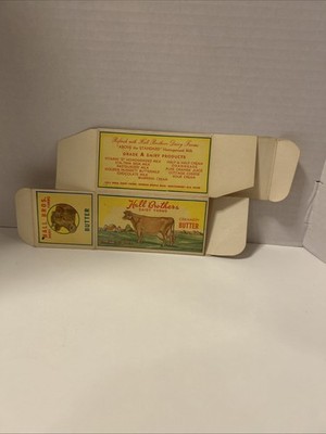 Vintage Unused Hall Brothers Dairy Farm Creamery Butter Box Montgomery Alabama