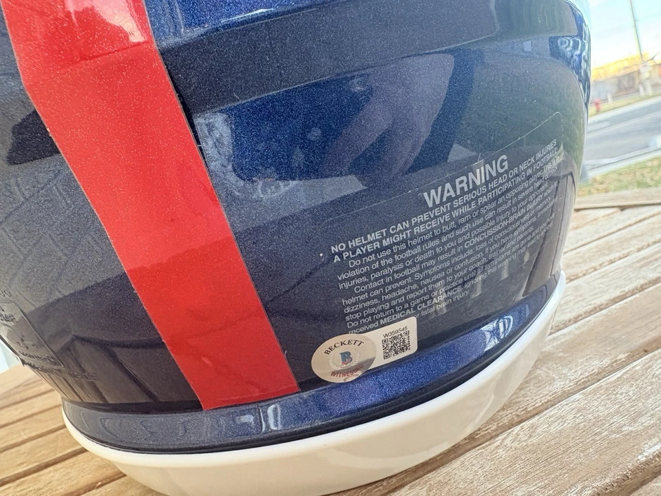 Micheal Strahan Signed New York Giants Authentic Full Size Helmet Beckett COA - Image 3 of 4