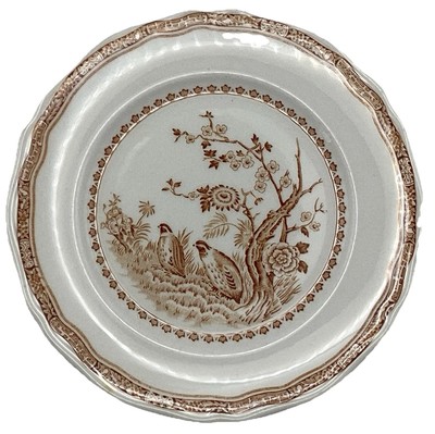 Two Brown Quail Bread & Butter Plates Furnivals (1913) Ltd. Vtg Good Condition