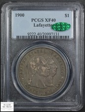 1900 Lafayette Commemorative Silver Dollar $1 PCGS XF 40 CAC