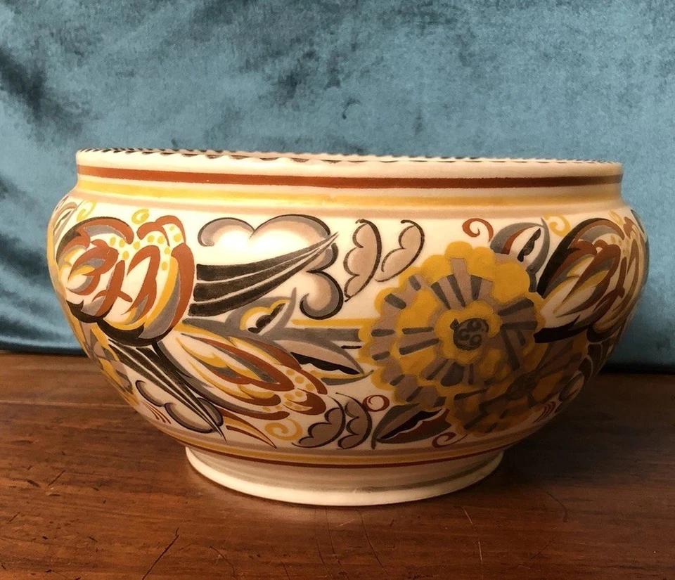 RARE 1920s CARTER, STABLER & ADAMS CF PATTERN LARGE HANDPAINTED BOWL - Image 3 of 4
