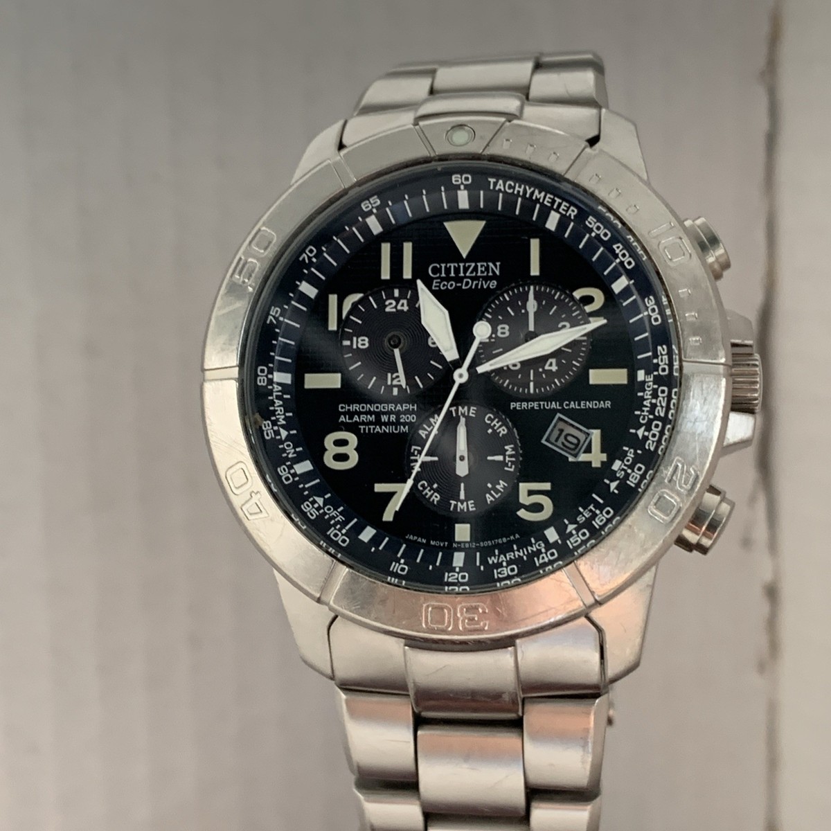 Citizen Men's Perpetual Calendar Titanium Alarm Chronograph Eco