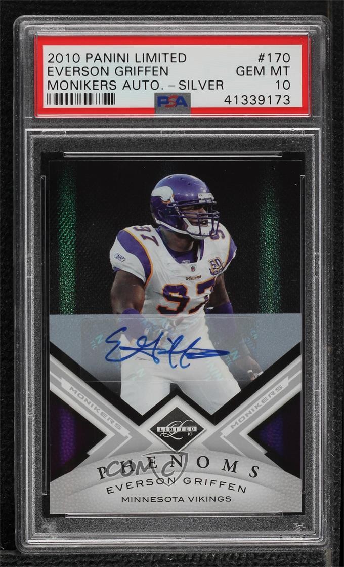 2010 Limited Phenoms Monikers Silver Everson Griffen PSA 10 Rookie Auto RC h8k