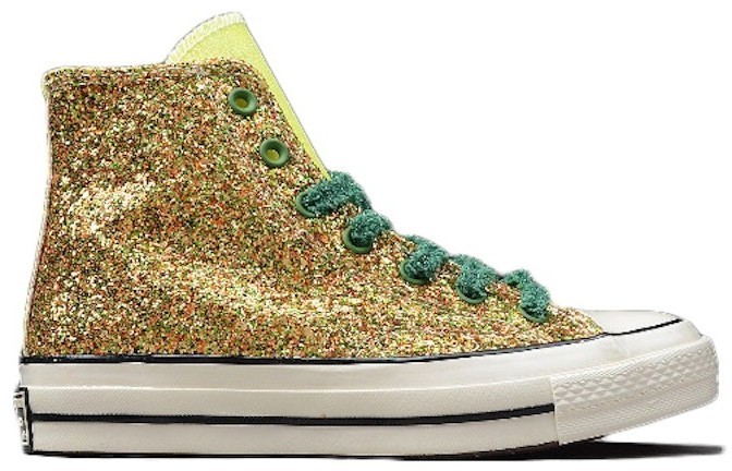 Size 12 - JW Anderson x Converse Chuck 70 High Glitter Pack - Gold Silver