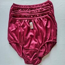 6 Plus Underwear Nylon Comfort Granny Panties Briefs Woman High Waist 42"-48"Red