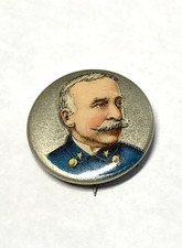 Antique 1898 Admiral George Dewey Pinback Button Whitehead & Hoag Sp-Am War
