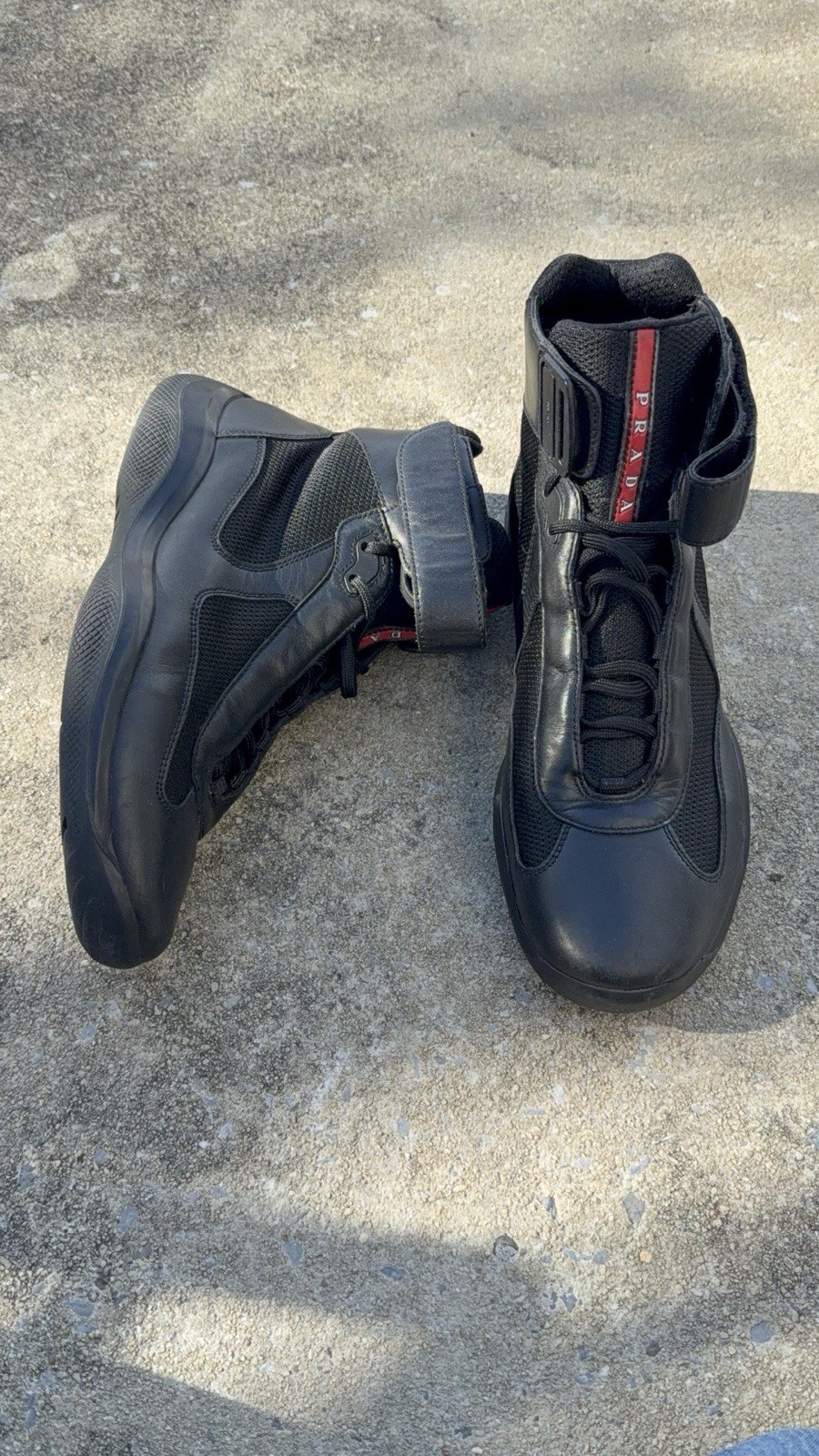 PRADA American Cup High Top Sneakers BLACK4T0341 Men's 8.5 US thumbnail 3