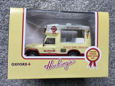 OXFORD DIECAST SPUR O 1:43LIC001 HOCKINGS ICE CREAM LAND ROVER HELLO WUNDERSCHÖN