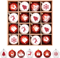 Amteker Weihnachtskugeln Kunststoff Set, 16 StüCke 6CM Christbaumkugeln | Weihna