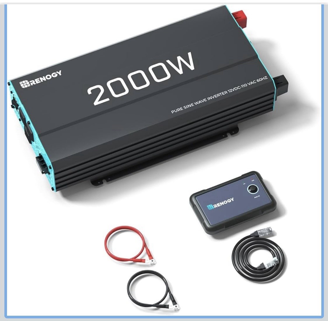 NEW Renogy RNG-INVT-2000-12V 2000W Pure Sine Wave Solar Inverter W/ REMOTE CTRL