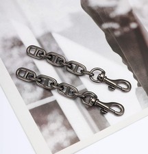 2-Pack Gunmetal Purse Strap Extender Chains for Crossbody and Shoulder Bags