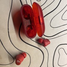 Beats Solo Buds Wireless Bluetooth Earbuds Headphone Transparent Red