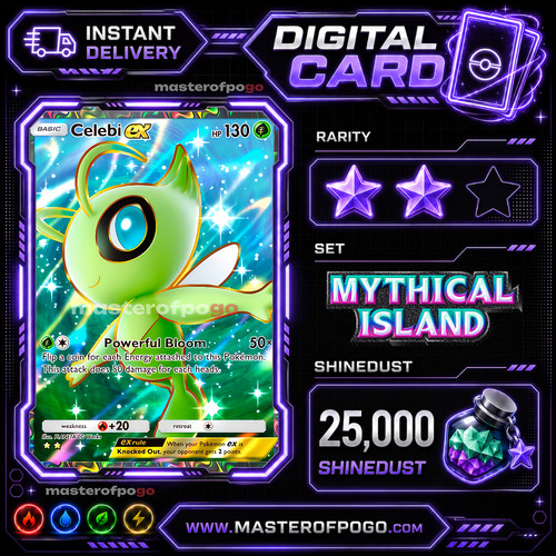 Pokemon TCG Pocket - Celebi EX - Full Art 2 Star - English - Fast Trade