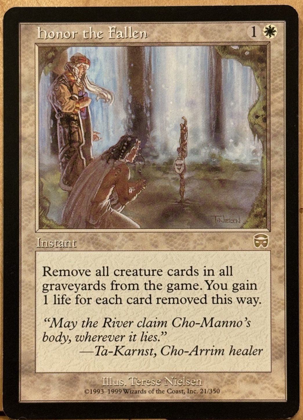 LIMITED EDITION Mercadian Masques Vintage MtG Honor the Fallen Unplayed NM