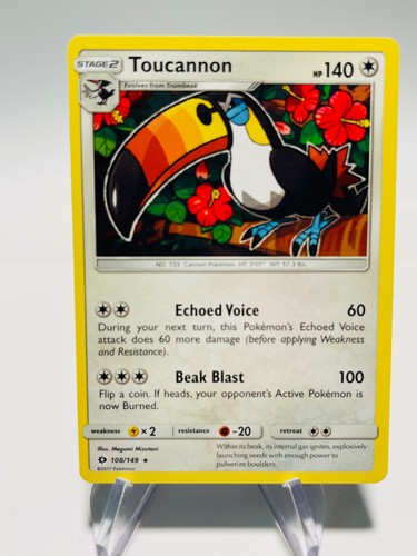 TOUCANNON 2017 Pokemon Sun & Moon Rare POKÉMON 108/149