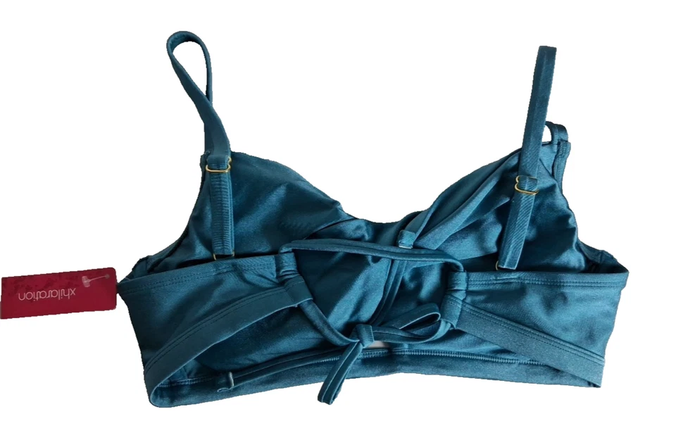 Traje de baño para mujer Xhilaration azul oscuro verde azulado totalmente acolchado bikini top D/DD Foto 4 de 4