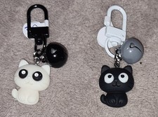 2 Keychain Cat White Black Approx 2.2 cm price 3 each
