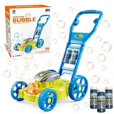 Bubble Lawn Mower for Toddlers 3 . Kids 9.06 x 13.19 x 18.9 inches, Blue