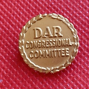DAR CONGRESSIONAL COMMITTEE BADGE/PIN GOLD FILLED