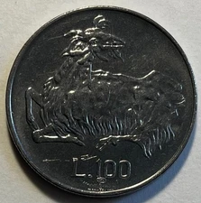 San Marino 100 Lire 1974 - Goat - Uncirculated