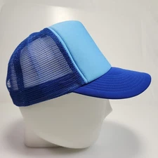 Cobra Blue Foam Mesh Trucker Hat Blank Snapback Adjustable Cap 2 Tone