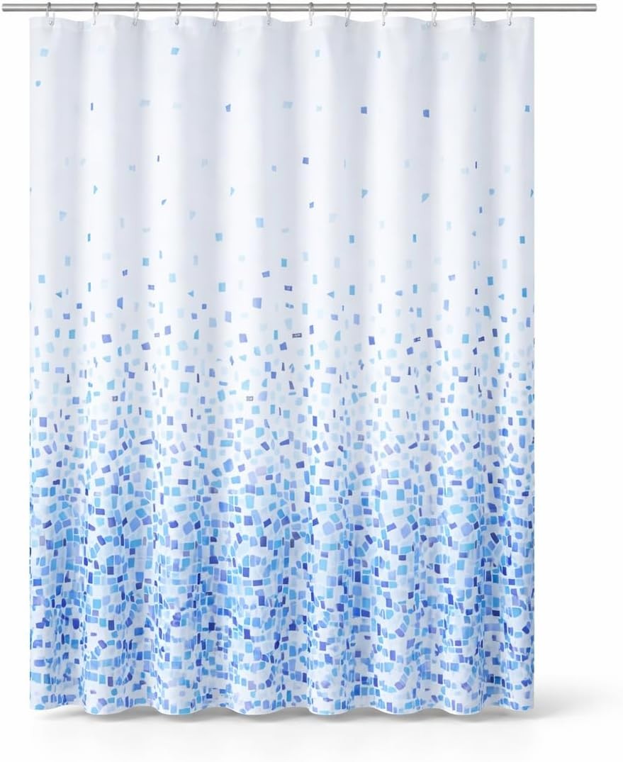 KAV Waterproof Shower Curtain, Mold & Mildew Resistant, Soft Polyester Fabric,