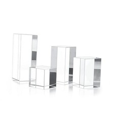 Clear Polished Glass Cube Photo Props, Transparent Solid Glass Display Blocks