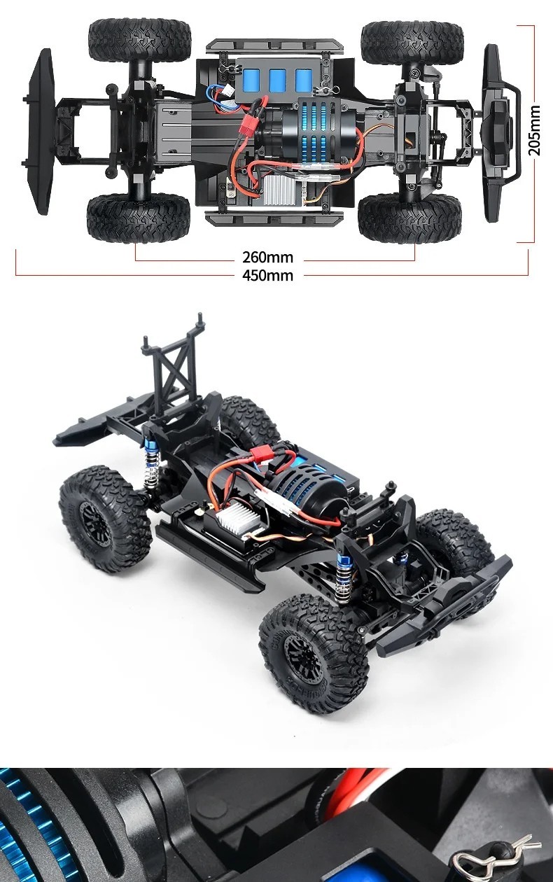 HB Toys ZP1005 1:10 RC Truck 4WD Off-Road Remote Control Car 2.4GHz LED Lights