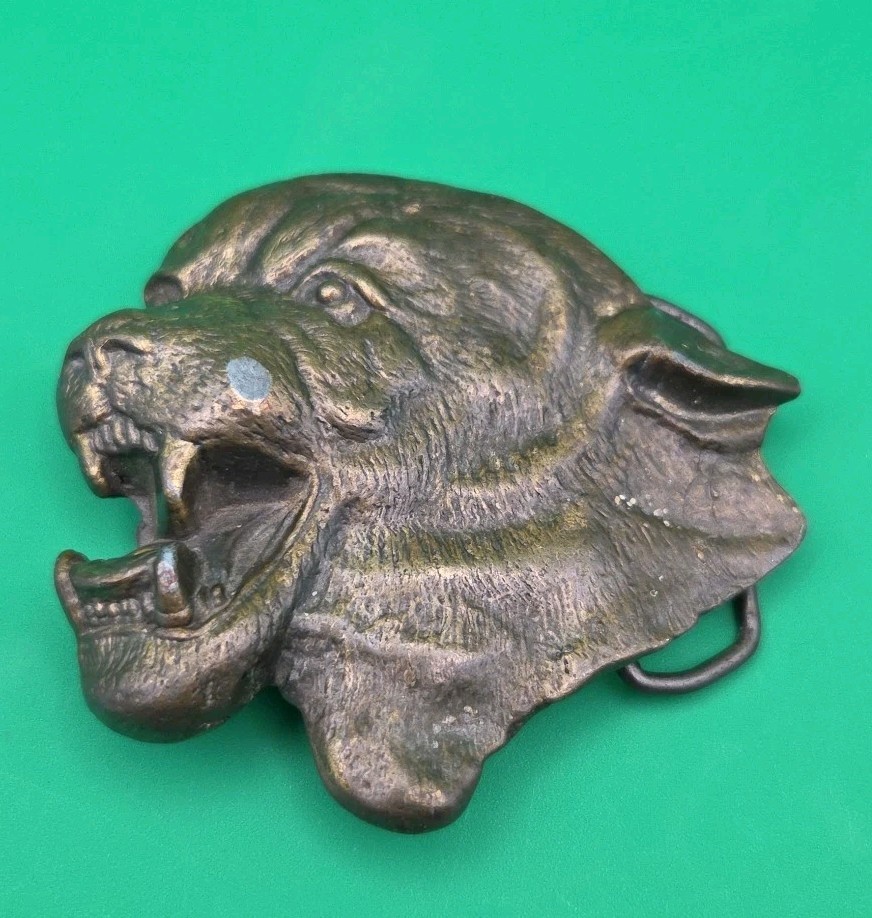 MBCI Brasstone Panther Mountain Lion Cougar Belt Buckle 1970s-80s Vintage 