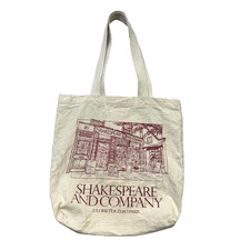 Bolso de Mano Shakespeare and Company Borgoña Fachada Lona París Librería Bibliofo