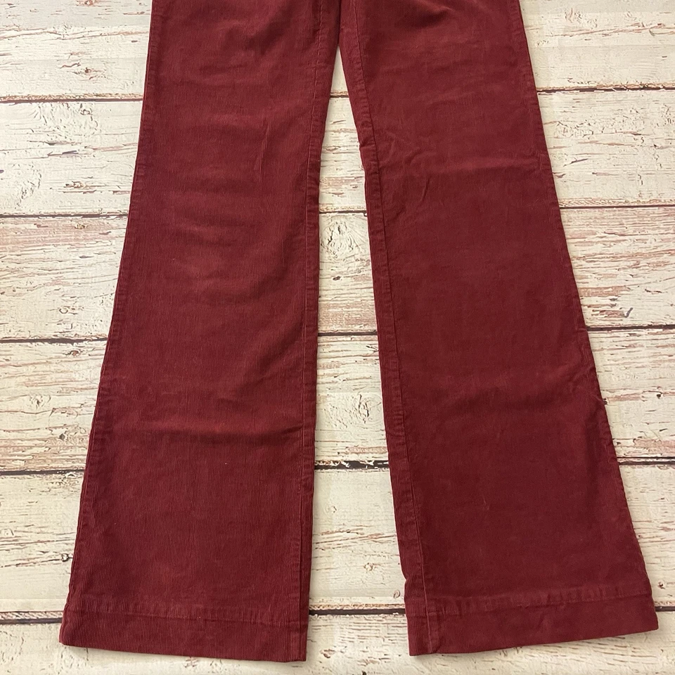Stella McCartney Burgundy Corduroy Flare Pants Made In Italy Size 28 Inseam 35” - Image 3 of 4