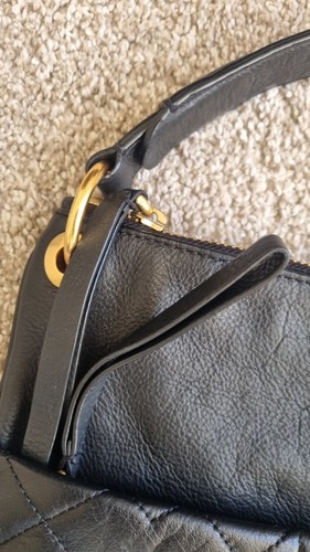 Marc Jacobs Quilted Leather Shoulder Bag Handbag Black Genuine Large - Picture 5 of 20